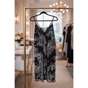 Oscar De La Renta Pink Label Sheer Floral Lace Nightgown Black White Casual Fun